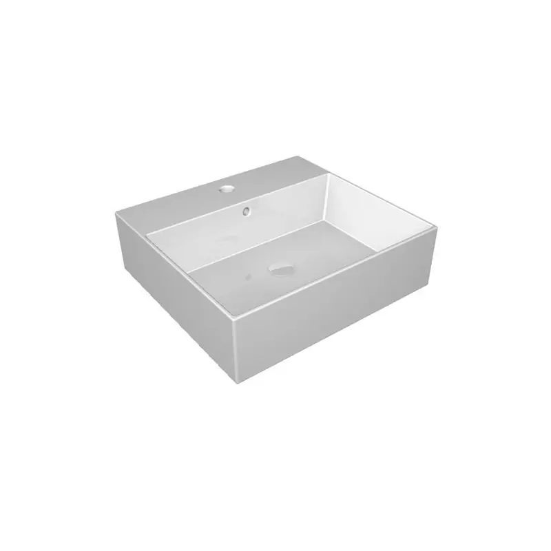 Nu Kopen ZENITH Lavabo Bordo Fino Cm 60 Monoforo Bianco Lucido