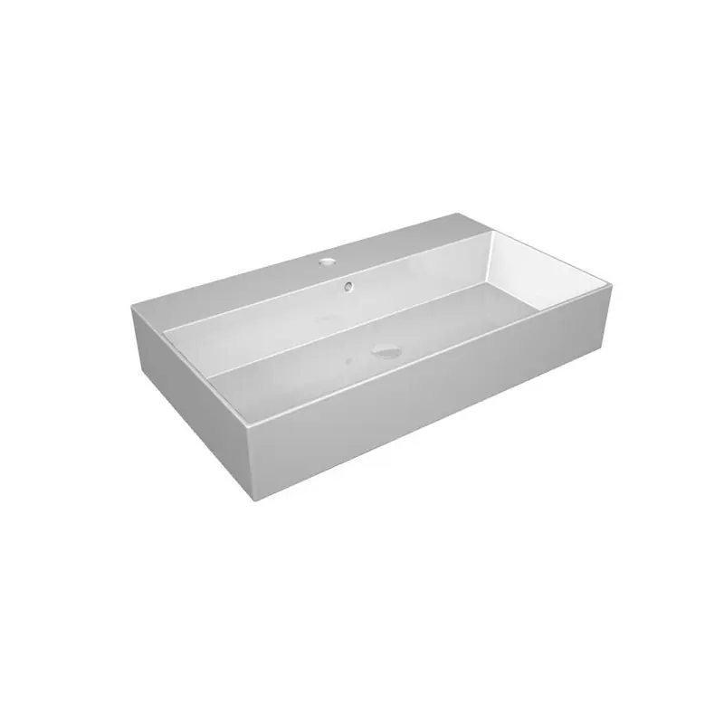 ZENITH Lavabo Bordo Fino Cm80 Monoforo Bianco Lucido Gratis Retour