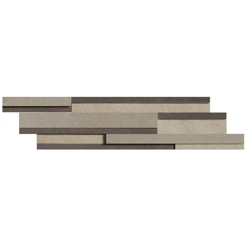 Shop Nu INDUSTRIAL LISTELLO MIX 3D SAGE/PLOMB/STEEL 15X60
