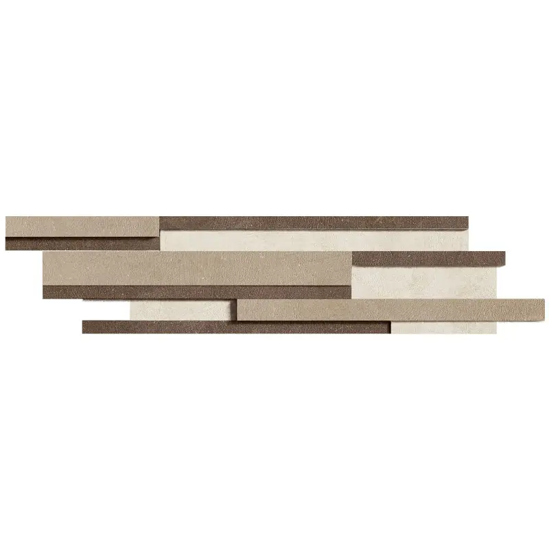 Laatste Kans INDUSTRIAL LISTELLO MIX 3D IVORY/MOKA/TAUPE 15X60