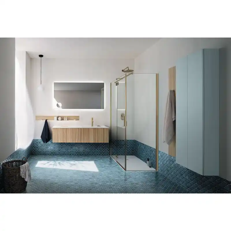 SKY ONDINA COMPOSIZIONE 05 FINITURA OLMO CHIARO L140.6 CM P50.5 CM CON VASCA INTEGRATA IN CRISTALOLANT Veilige Betaling