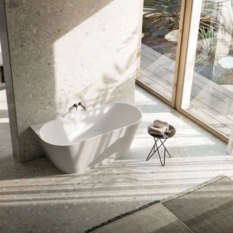 QUEEN VASCA FREESTANDING BIANCO OPACO IN MINERALITE Weekendaanbieding