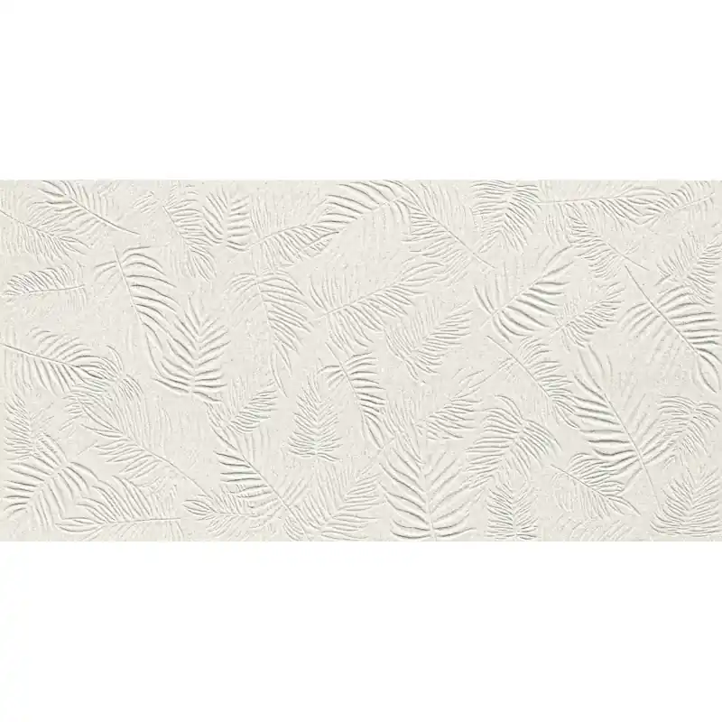 Korting 3d Wall Carve Leaf White 40x80 Matt