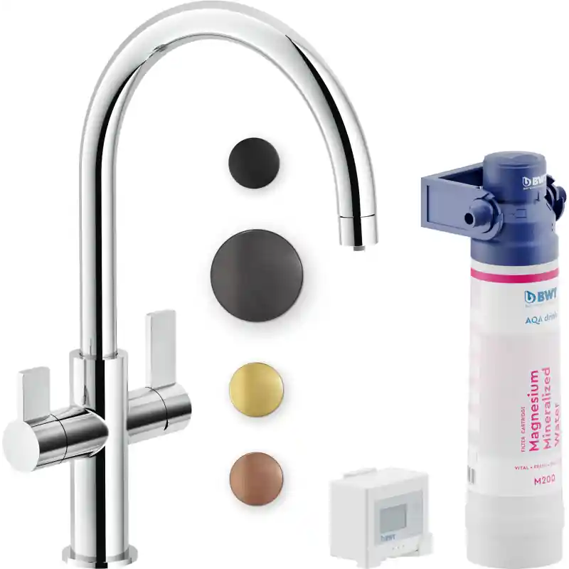Weekendaanbieding SORGENTE FILTRA MISCELATORE BICOMANDO CON SISTEMA FILTRANTE DA CUCINA CANNA DI FUCILE PVD