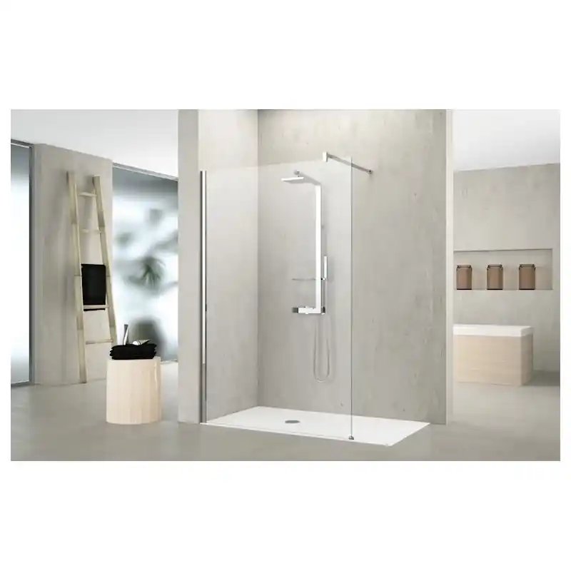 Alleen Vandaag KUADRA H WALK-IN CRISTALLO TRASPARENTE SP. 8MM - PROFILO CROMO LUCIDO