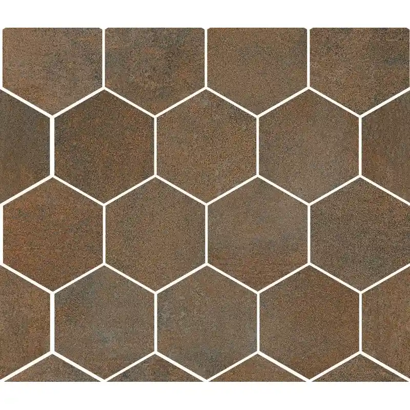 OXIDART HEXAGON COPPER NATURAL 26X30 RETTIFICATO Nieuw