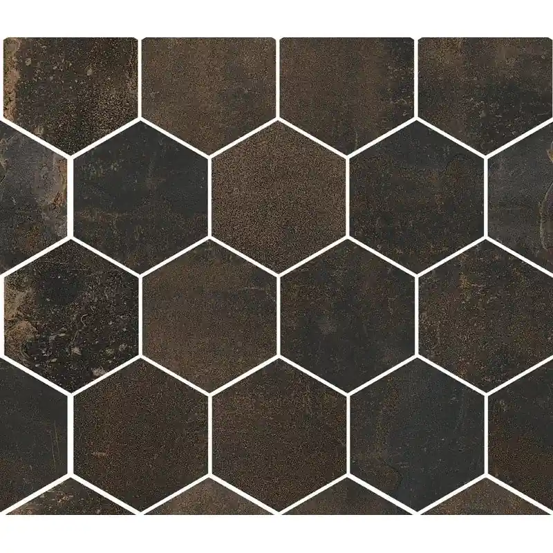 OXIDART HEXAGON BLACK NATURAL 26X30 RETTIFICATO Premium