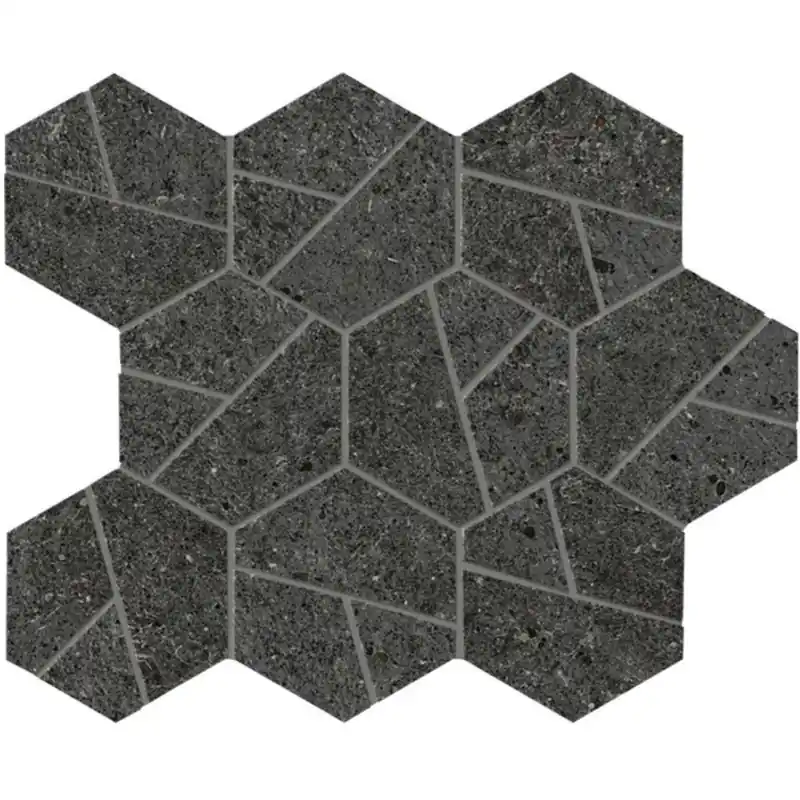 Gereduceerde Prijs BOOST STONE TARMAC MOSAICO HEX 25X28.5