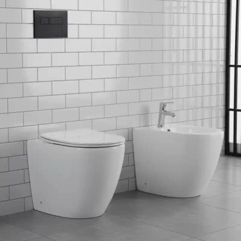 Gecertificeerd FLY SET VASO + BIDET FILO MURO SENZA BRIDA COMPRESO SEDILE SOFT CLOSE