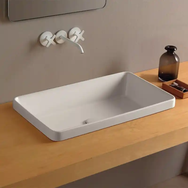 LAVABO DA INCASSO DANDY 65 BIANCO LUCIDO Gereduceerde Prijs