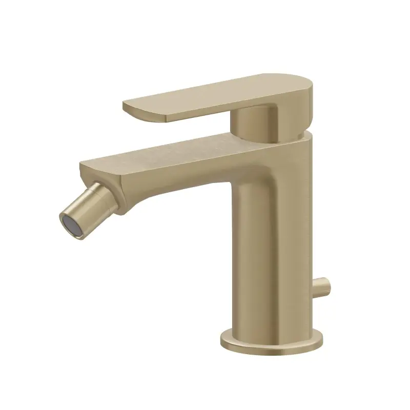 HAKA MISCELATORE MONOCOMANDO PER BIDET CON SCARICO ORO SPAZZOLATO Bestel Nu