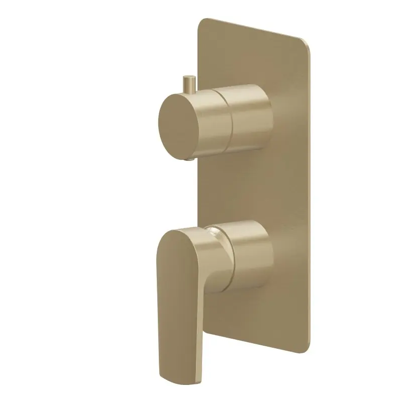 HAKA MISCELATORE MONOCOMANDO INCASSO CON DEVIATORE MECCANICO 2 USCITE ORO SPAZZOLATO Express Levering