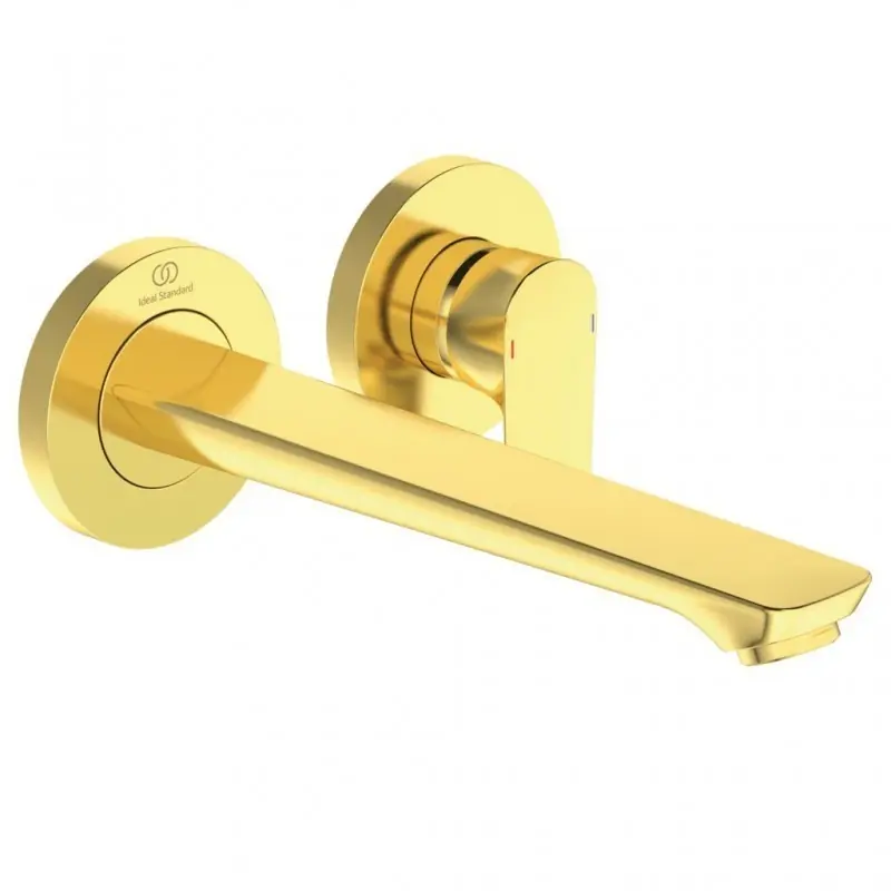 Rechtstreeks Van De Fabrikant CONNECT AIR MISCELATORE LAVABO A PARETE BOCCA DI EROGAZIONE DA 225MM BRUSHED GOLD