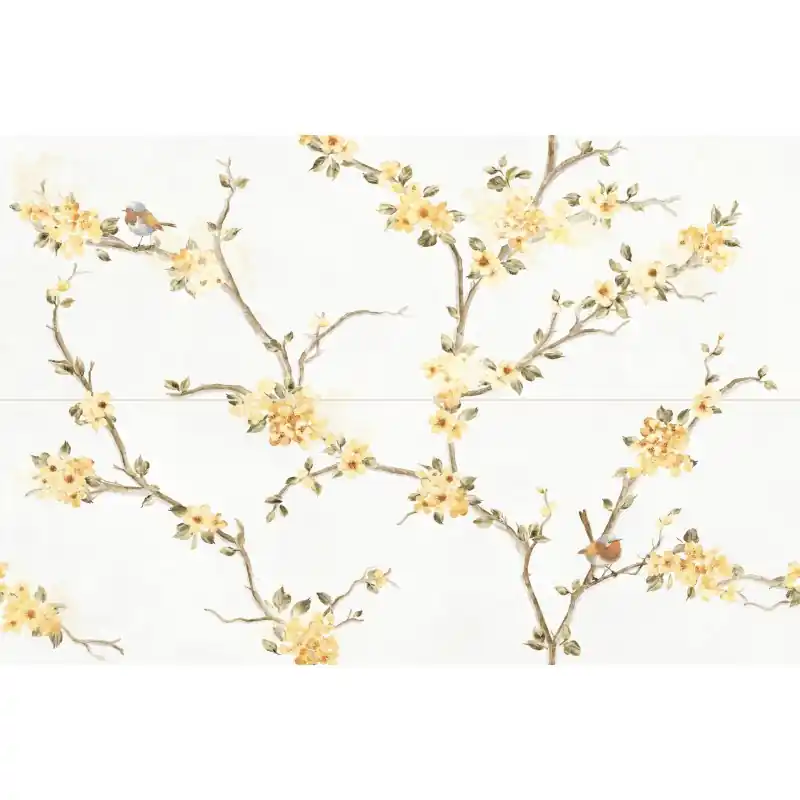 Speciale Aanbieding MIXED DECORO FIORE DI PESCO TOUCH BIANCO 40X120 RET