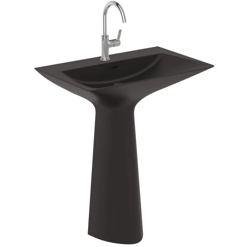 TIPO-Z LAVABO TOTEM C/ TROPPOPIENO 1 FORO NERO SETA Korting