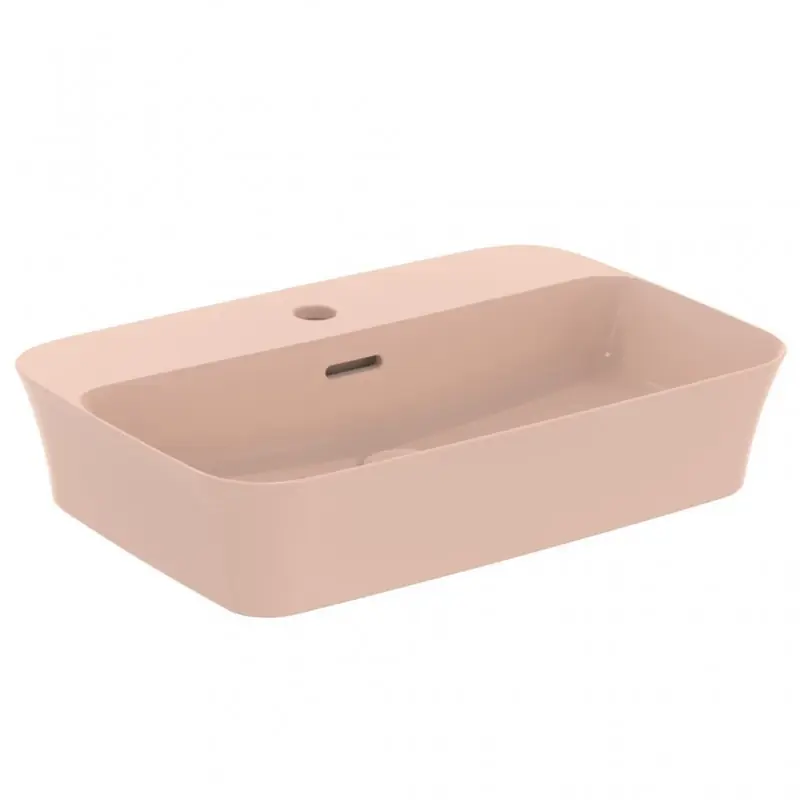 Must-Have IPALYSS LAVABO ULTRASOTTILE RETTANGOLARE 550X380 MM DA APPOGGIO C/FORO TROPPOPIENO ROSA PALLIDO