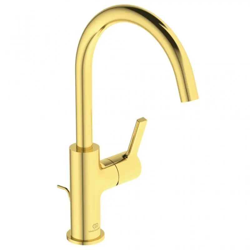 JOY LAVABO MISCELATORE MONOCOMANDO A BOCCA ALTA BRUSHED GOLD Superprijs