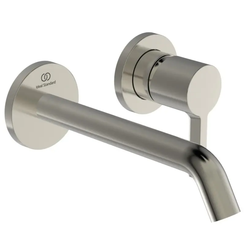 Koop Vandaag JOY LAVABO MISCELATORE MONOCOMANDO A PARETE C/2 PIASTRE CIRCOLARI E BOCCA DA 180MM SILVER STORM