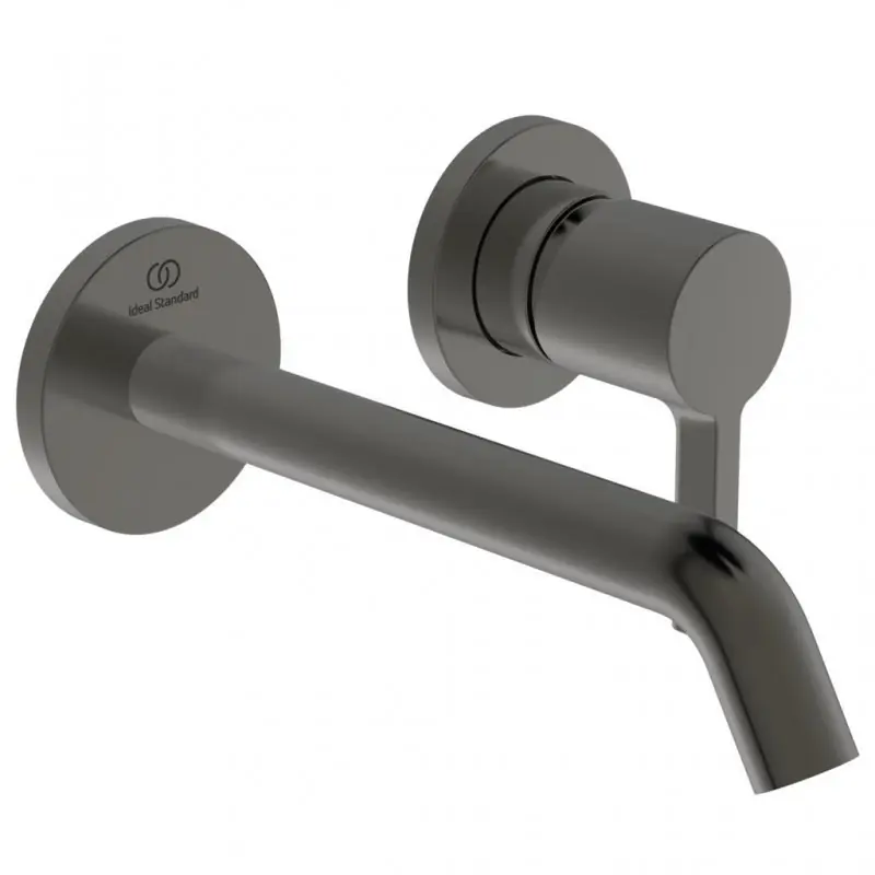 JOY LAVABO MISCELATORE MONOCOMANDO A PARETE C/2 PIASTRE CIRCOLARI E BOCCA DA 180MM MAGNETIC GREY Korting