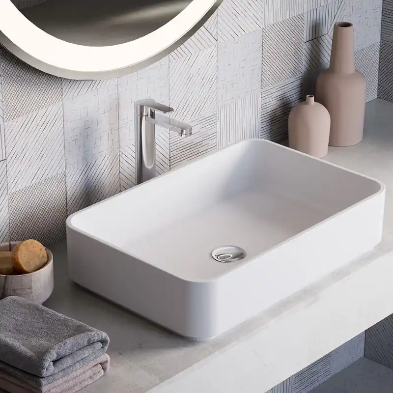 Beperkt Aanbod LAVABO APPOGGIO RETTANGOLARE 56,5X37,5 BIANCO OPACO