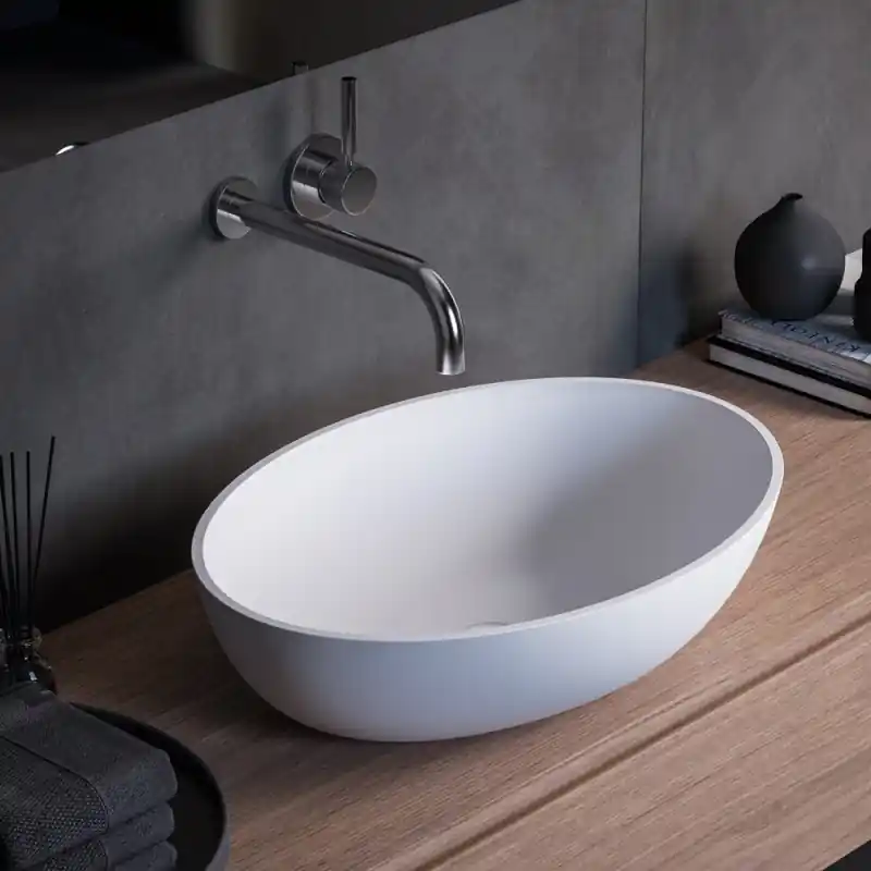 LAVABO APPOGGIO CONCA OVALE 57X40,5 BIANCO OPACO Laatste Versie