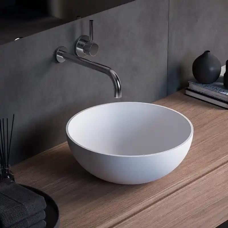 LAVABO APPOGGIO CONCA TONDO Ø40 BIANCO OPACO Snelle Levering