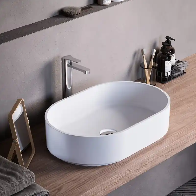 LAVABO APPOGGIO OVALE 55X36 BIANCO OPACO Gereduceerde Prijs