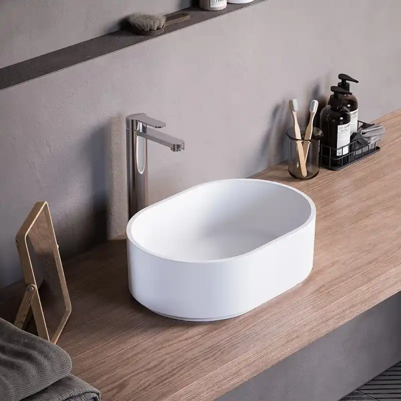LAVABO APPOGGIO OVALE 40X28 BIANCO OPACO Must-Have