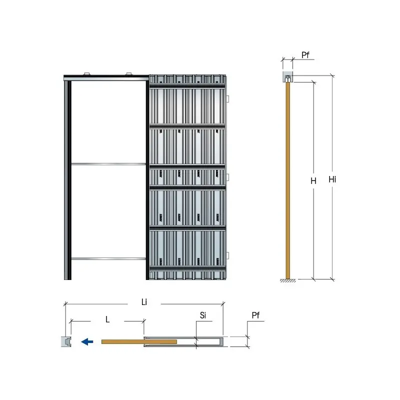 NEW SPACE CASSONETTO RASO MURO PER CARTONGESSO 750X2100 SPESSORE MURO 100mm (TIPO ESSENTIAL) Superprijs