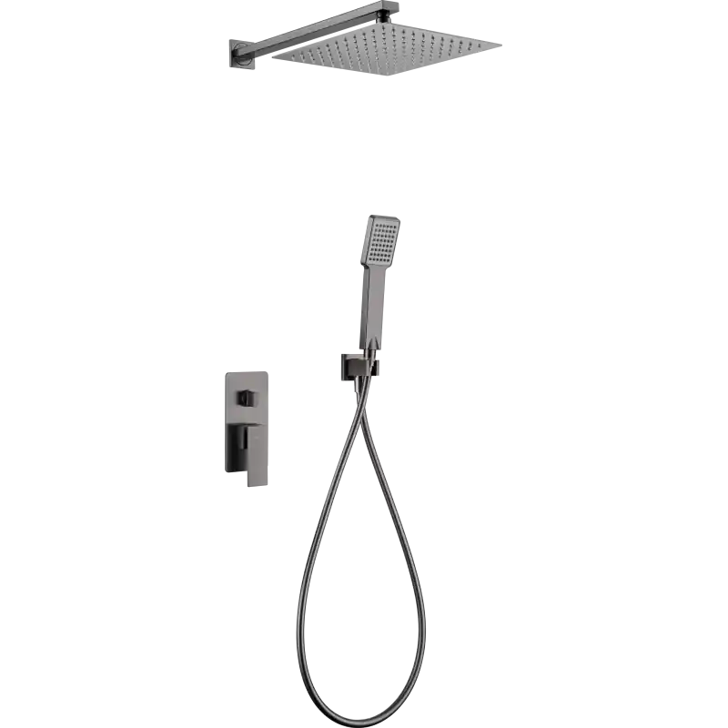 Direct Verzonden PISA KIT DOCCIA MONOCOMANDO MECCANICO CON DEVIATORE + SOFFIONE E DOCCETTA BLACK GUN METAL