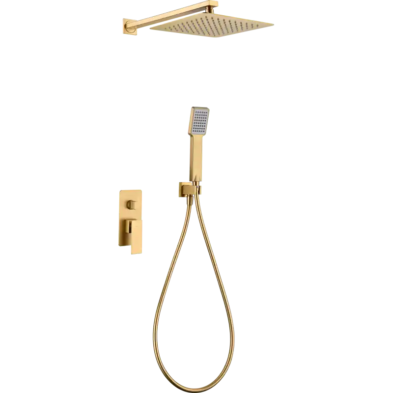 Betrouwbaar PISA KIT DOCCIA MONOCOMANDO MECCANICO CON DEVIATORE + SOFFIONE E DOCCETTA ORO SPAZZOLATO