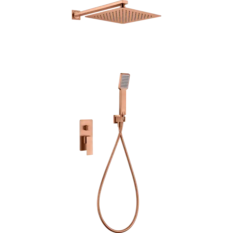 Meest Verkocht PISA KIT DOCCIA MONOCOMANDO MECCANICO CON DEVIATORE + SOFFIONE E DOCCETTA ORO ROSA SPAZZOLATO