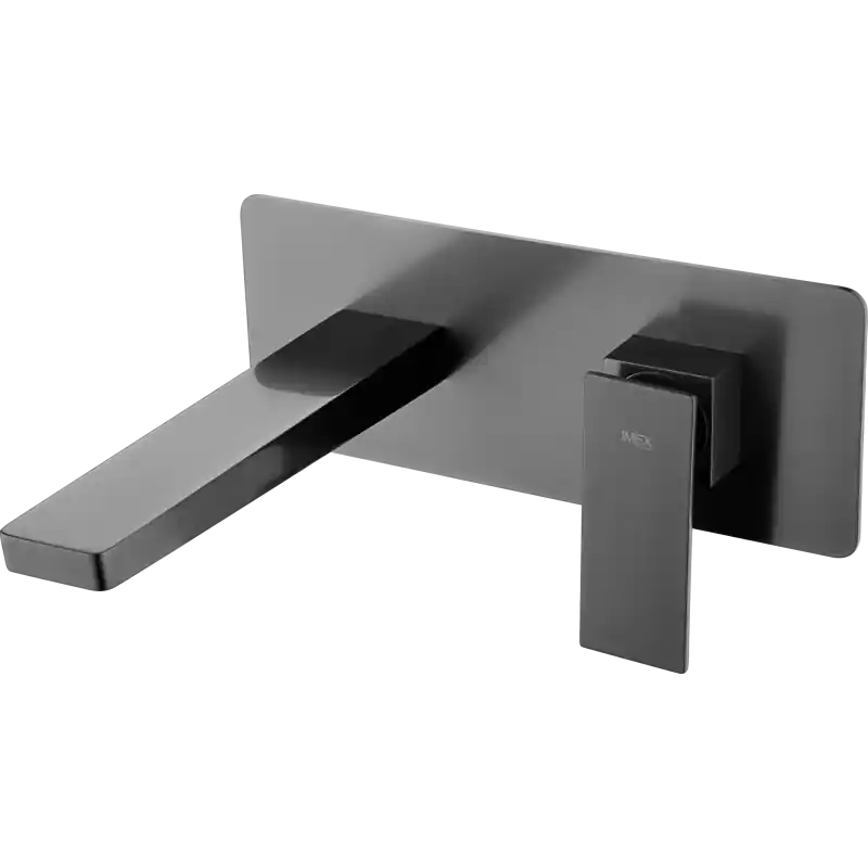 Direct Verzonden PISA MISCELATORE LAVABO A MURO CON PARTE AD INCASSO BLACK GUN METAL