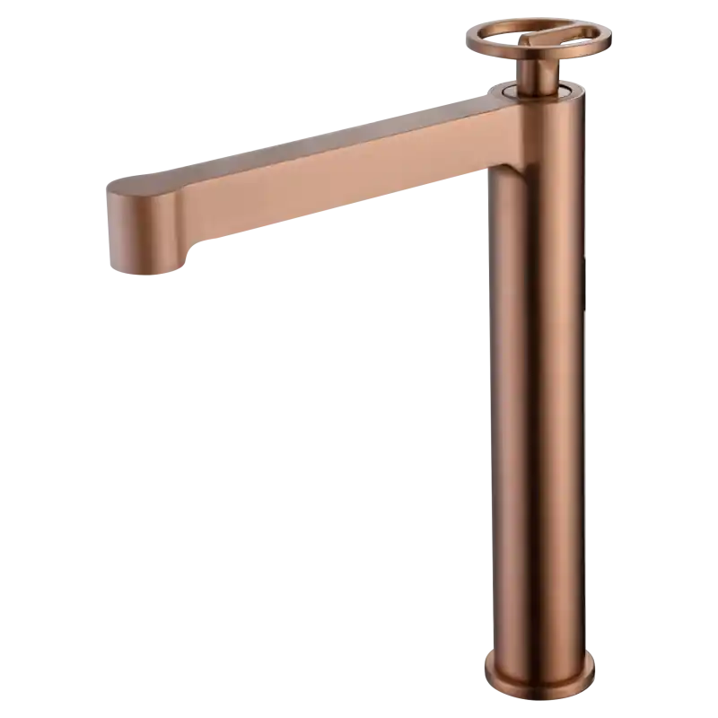 Gereduceerde Prijs OLIMPO MISCELATORE LAVABO ALTO SENZA SCARICO ORO ROSA SPAZZOLATO