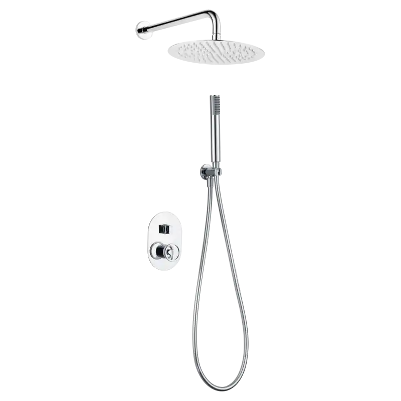 OLIMPO KIT DOCCIA CON MISCELATORE A DUE VIE CROMO + SOFFIONE E DOCCETTA Bestel Nu