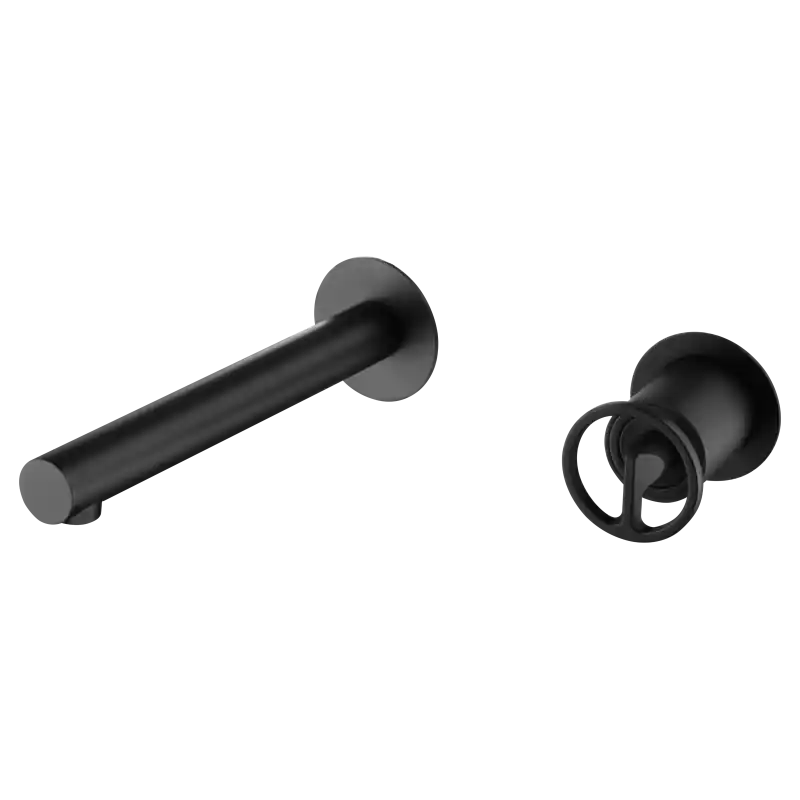 OLIMPO MISCELATORE LAVABO A MURO CON PARTE INCASSO NERO MATT Aanbieding