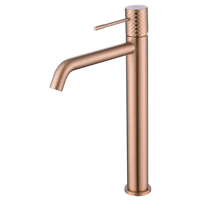 GENOVA MISCELATORE LAVABO ALTO SENZA SCARICO ORO ROSA SPAZZOLATO Hoge Kwaliteit