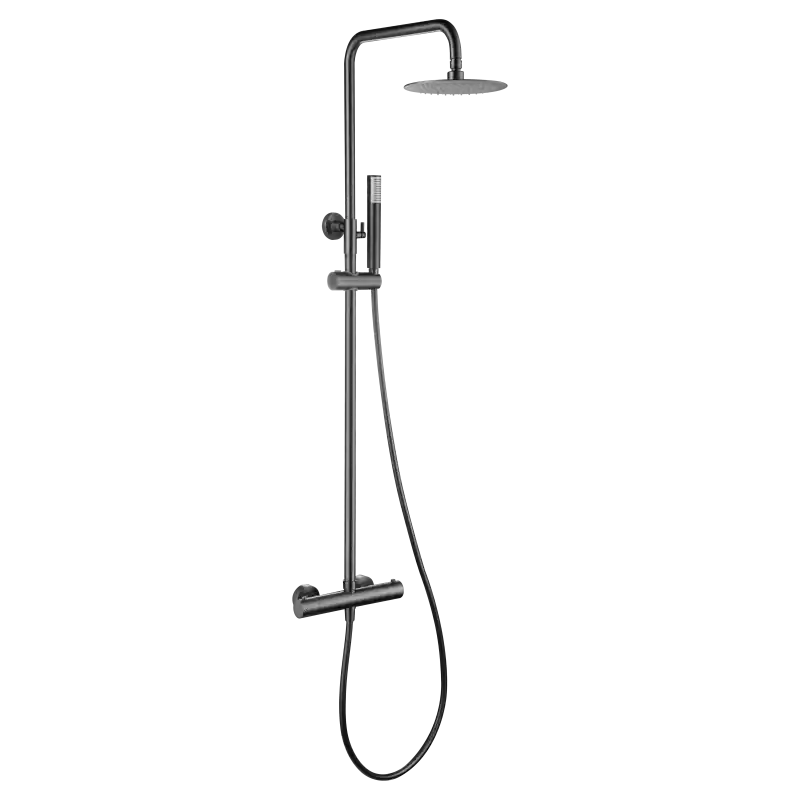 GENOVA COLONNA DOCCIA TERMOSTATICA BLACK GUN METAL Nieuw