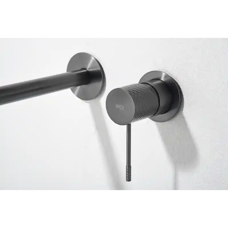 Premium GENOVA MISCELATORE LAVABO A MURO SENZA SCARICO NERO MATT
