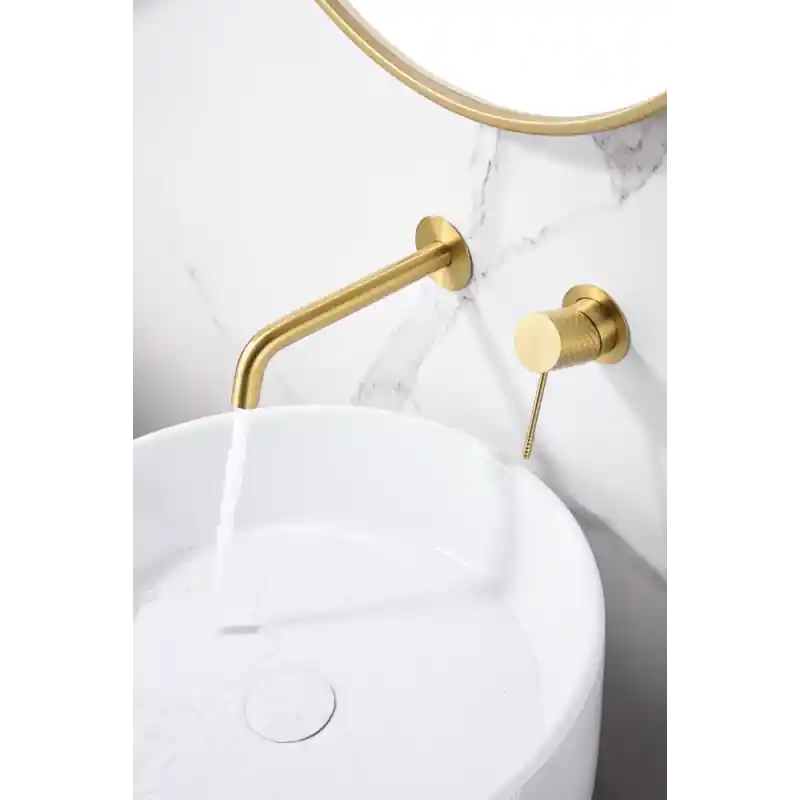 GENOVA MISCELATORE LAVABO A MURO SENZA SCARICO ORO SPAZZOLATO Laatste Versie