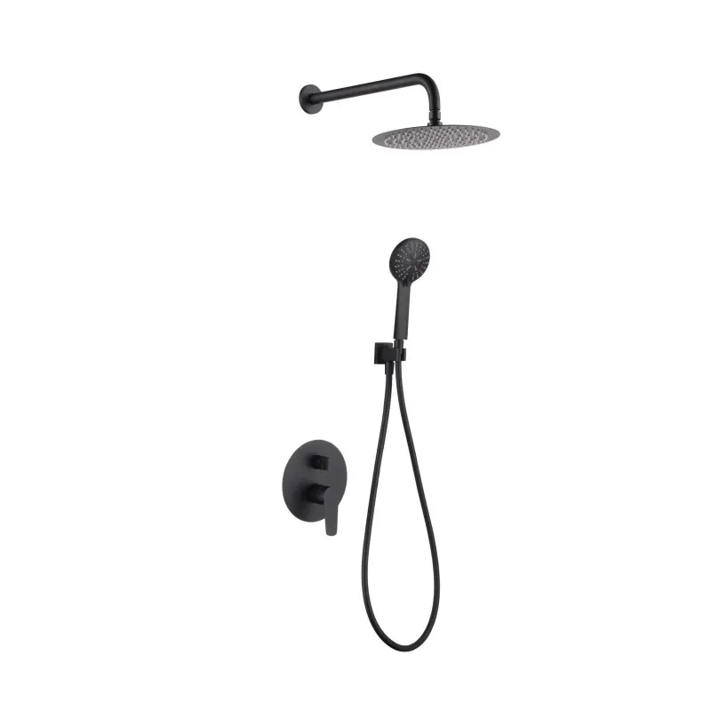 Weekendaanbieding BELGICA KIT DOCCIA SOFFIONE CON MISCELATORE CON DEVIO + DOCCETTA NERO MATT
