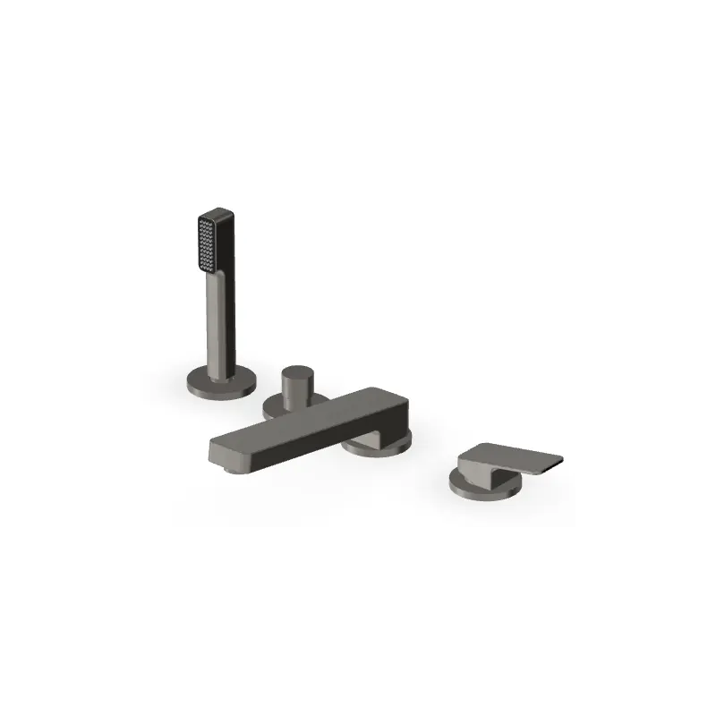 Beperkte Voorraad JINGLE MISCELATORE BORDO-VASCA 4 FORI METAL BLACK SPAZZOLATO