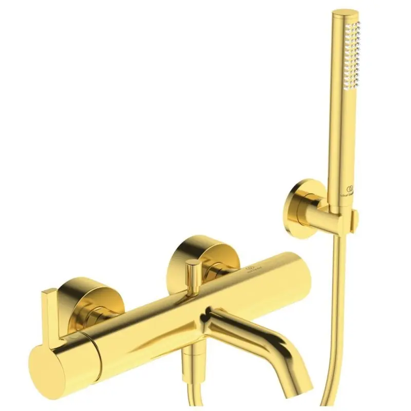 JOY DOCCIA/VASCA MISCELATORE MONOCOMANDO ESTERNO BRUSHED GOLD Koopje