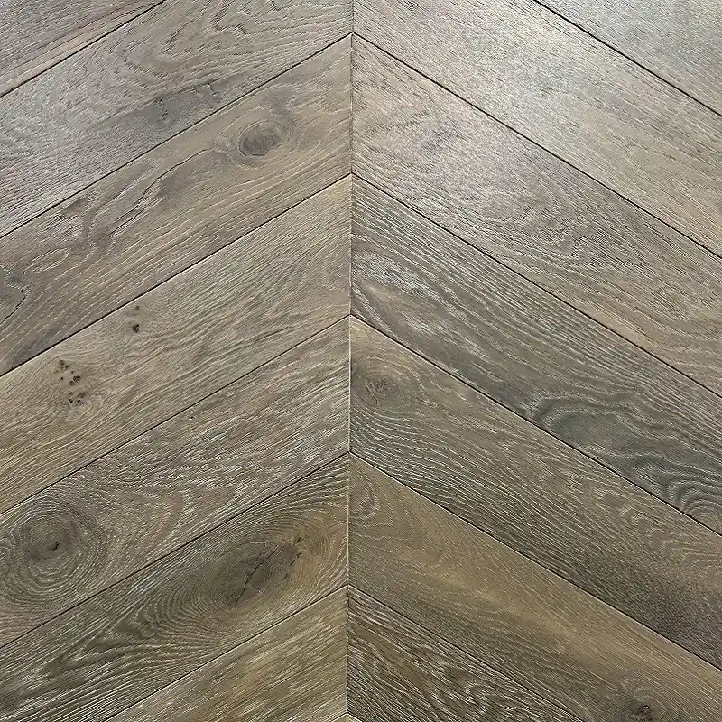 Parquet Prefinito Rovere, Spina Ungherese 30, Smoked Grey, 15-4x102x520mm Premium