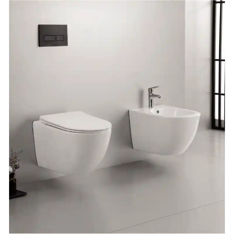 FLY SET VASO + BIDET SOSPESO SENZA BRIDA COMPRESO SEDILE SOFT CLOSE Matt Lage Prijs