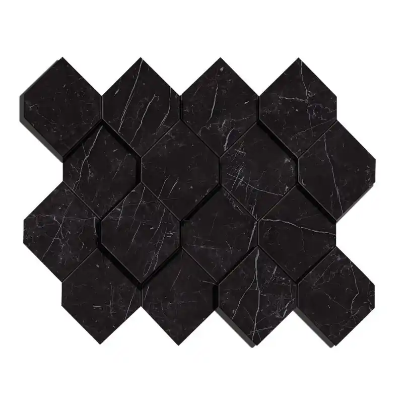 Goedkoop MARVEL STONE MOSAICO ESAGONO 3D NERO MARQUINA 28,2x35,3 LAPPATO