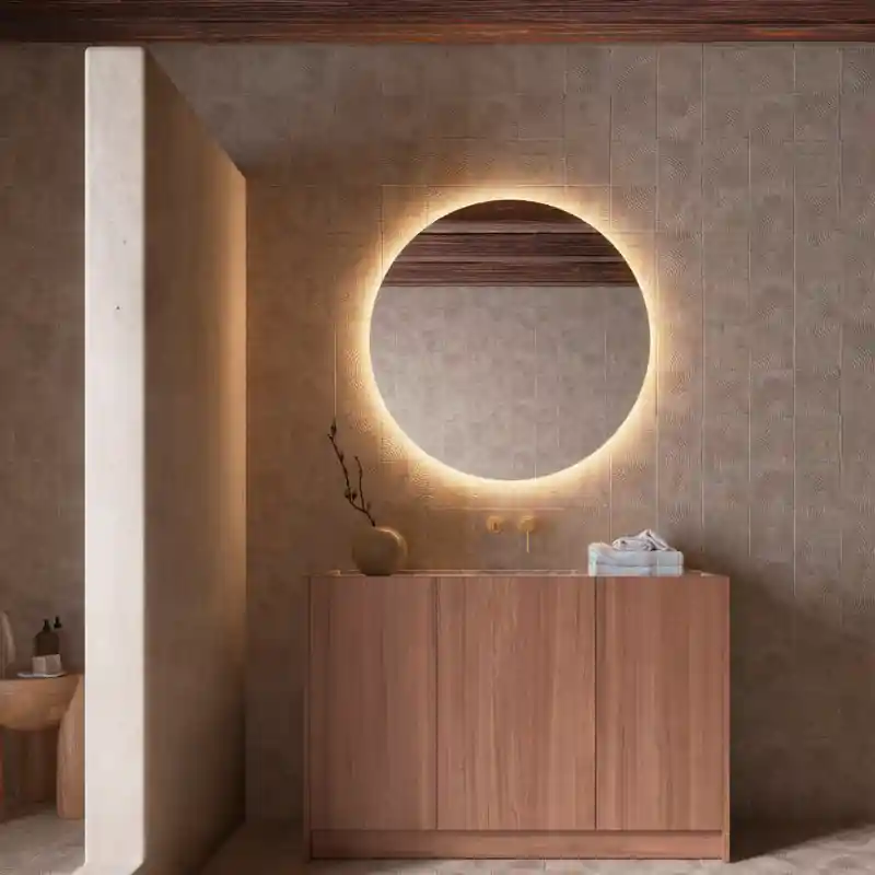 OPORTO SPECCHIO ROTONDO CON LUCE RETROILLUMINATA LUCE CALDA Premium