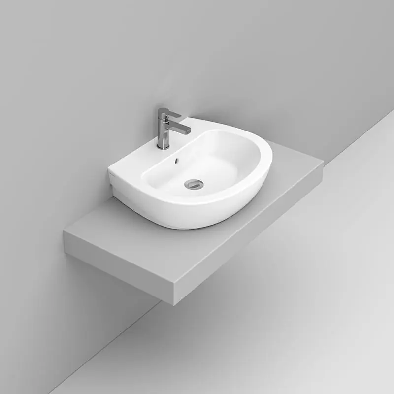 Direct Verzonden DEMY LAVABO DA APPOGGIO 60X48 BIANCO