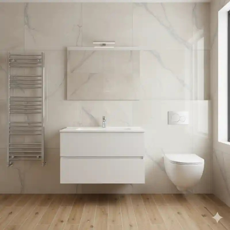 EASY COMPOSIZIONE BIANCO LUCIDO DA 80CM P45 H50 Direct Verzonden