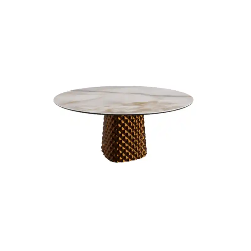 TAVOLO ATRIUM KERAMIK ROUND - BRONZO PIANO IN MARMO CERAMICO ALABASTRO Ø 158xh73,5 Alleen Vandaag
